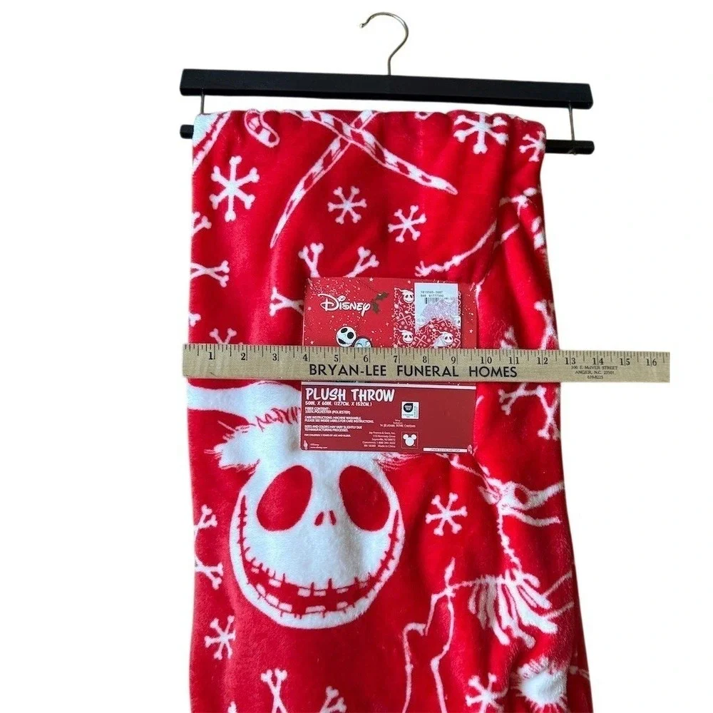 Disney Nightmare Before Christmas Throw Blanket Skellington Red 50x60 Halloween